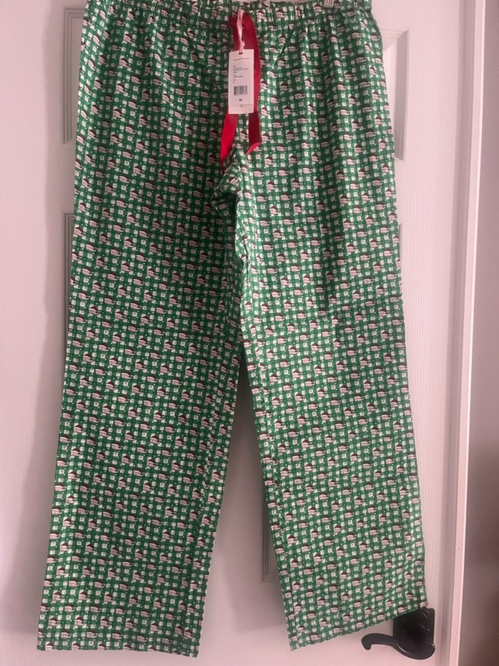 Vineyard Vines Green Printed Men’s Pajama Pants with Red Drawstring
